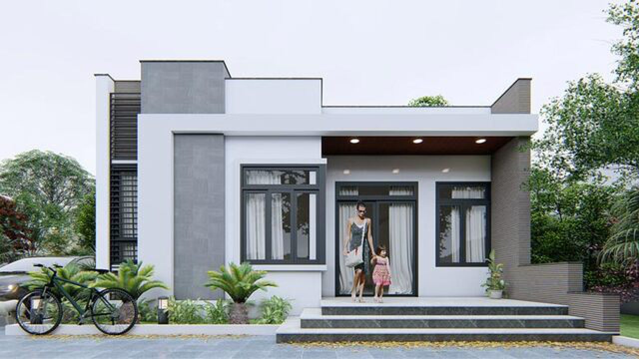 Thiết kế biệt thự phố 2 tầng mặt tiền 7m đẹp cuốn hút - Anh Thiện - Nam  Định - BT2256