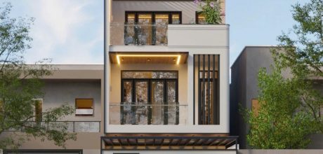 Nhà 3 tầng mái bằng hiện đại